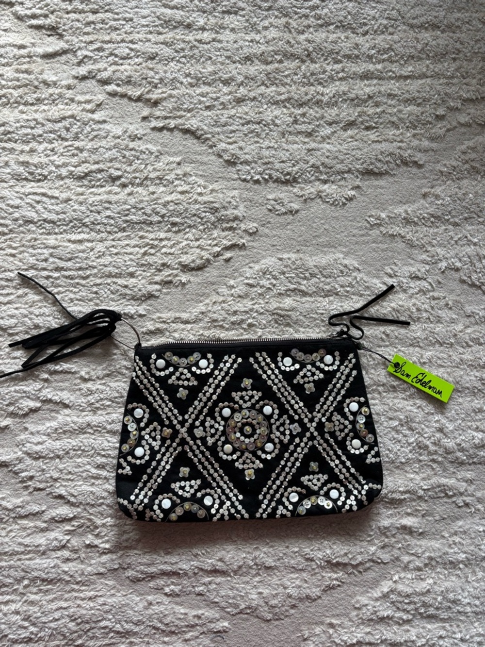 NWT Sam Edelman Anastasia Clutch black leather bag